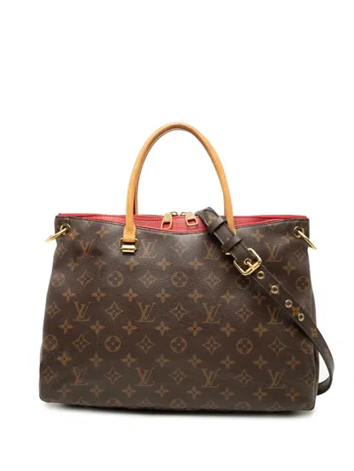 Pre-owned Louis Vuitton 2015 Monogram Pallas Mm Satchel In Brown