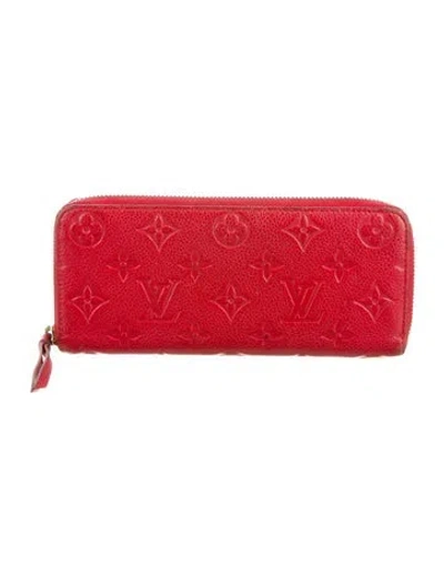 Pre-owned Louis Vuitton 2015 Monogram Pattern Continental Wallet In Red