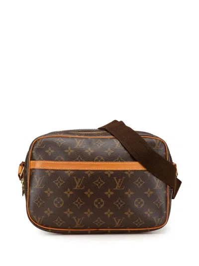 Pre-owned Louis Vuitton 2015 Monogram Reporter Pm Crossbody Bag In Brown