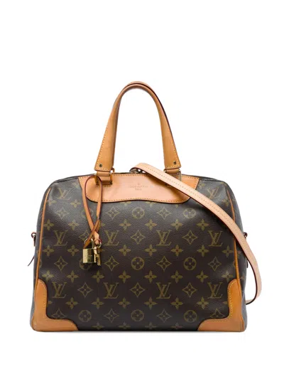 Pre-owned Louis Vuitton 2015 Monogram Retiro Pm Satchel In Brown