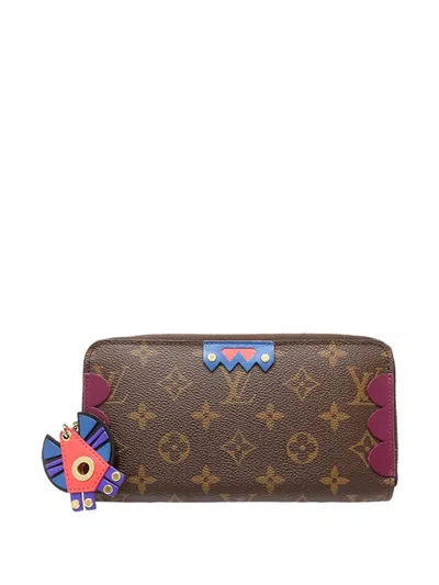 Pre-owned Louis Vuitton 2015 Monogram Totem Zippy Wallet Long Wallets In Brown