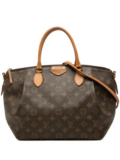 Pre-owned Louis Vuitton 2015 Monogram Turenne Mm Satchel In Brown