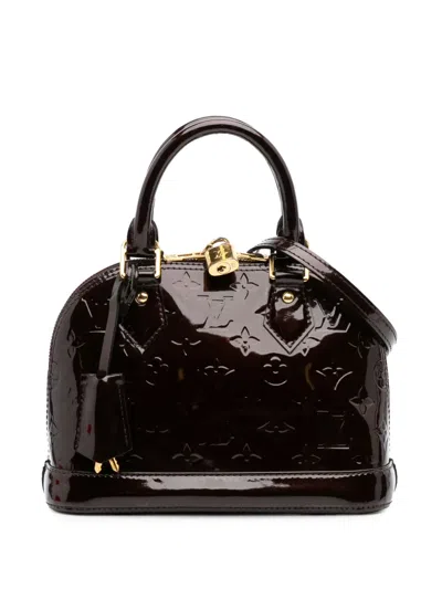Pre-owned Louis Vuitton 2015 Monogram Vernis Alma Bb Satchel In Purple