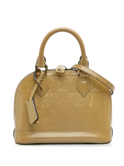 Pre-owned Louis Vuitton 2015 Monogram Vernis Alma Bb Satchel In Brown