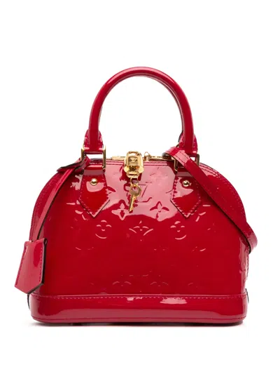 Pre-owned Louis Vuitton 2015 Monogram Vernis Alma Bb Satchel In Pink