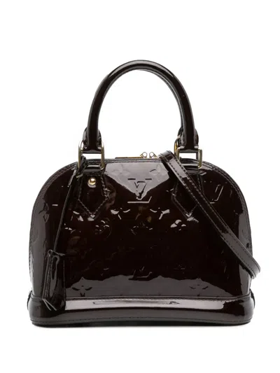 Pre-owned Louis Vuitton 2015 Monogram Vernis Alma Bb Satchel In Purple