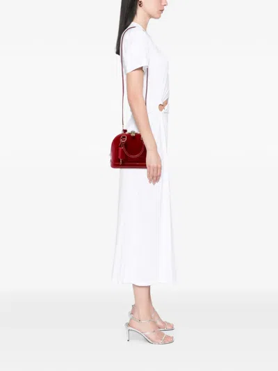 Pre-owned Louis Vuitton 2015 Monogram Vernis Alma Bb Satchel In Red