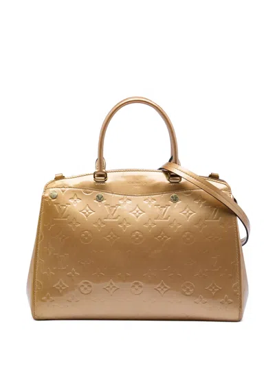 Pre-owned Louis Vuitton 2015 Monogram Vernis Brea Mm Satchel In ブラウン