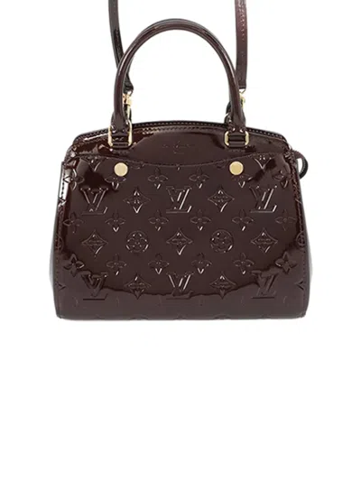Pre-owned Louis Vuitton 2015 Monogram Vernis Brea Pm Satchel In Purple