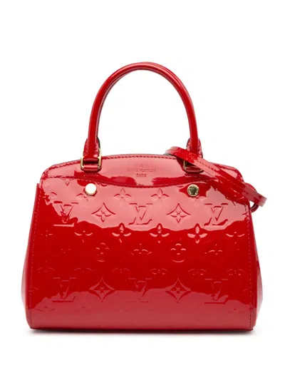 Pre-owned Louis Vuitton 2015 Monogram Vernis Brea Pm Satchel In Red
