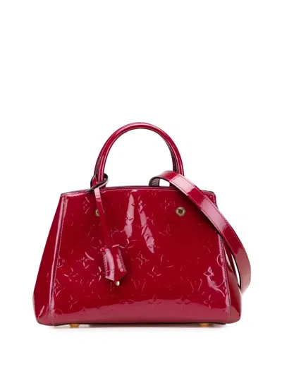 Pre-owned Louis Vuitton 2015 Monogram Vernis Montaigne Bb Satchel In Pink