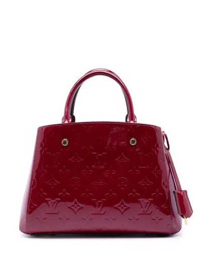 Pre-owned Louis Vuitton 2015 Monogram Vernis Montaigne Bb Satchel In Pink