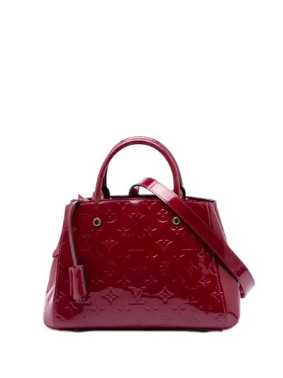 Pre-owned Louis Vuitton 2015 Monogram Vernis Montaigne Bb Satchel In Pink