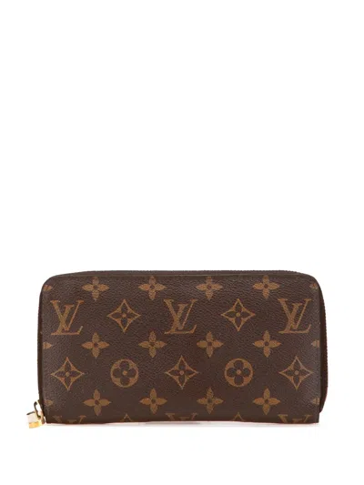 Pre-owned Louis Vuitton 2015 Monogram Zippy Wallet Long Wallets In Brown
