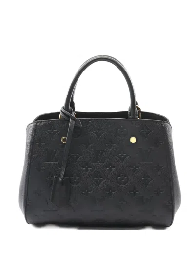 Pre-owned Louis Vuitton 2015 Montaigne Bb Monogram Tote Bag In Black
