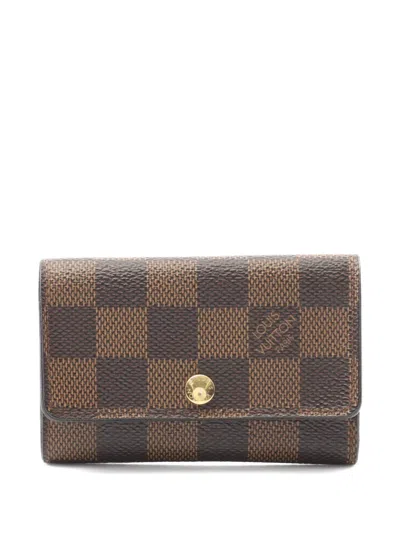 Pre-owned Louis Vuitton 2015 Multicle 6 Wallet In Brown