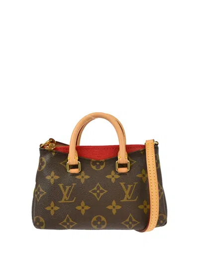 Pre-owned Louis Vuitton 2015 Nano Pallas Cross Body Bag In Brown