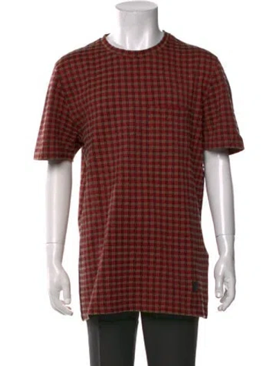 Pre-owned Louis Vuitton 2015 Plaid Print T-shirt In Red