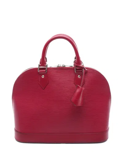 Pre-owned Louis Vuitton 2015 Pm Alma Tote Bag In Red