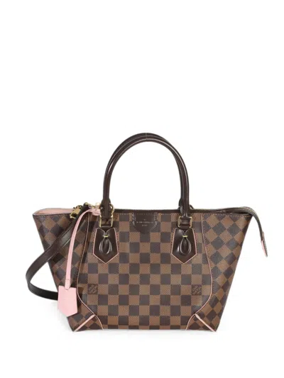 Pre-owned Louis Vuitton 2015 Pm Caissa Damier Ebene Tote Bag In Brown