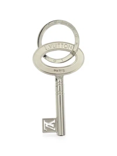 Pre-owned Louis Vuitton 2015 Porte Cle Travel Key Ring In Silver