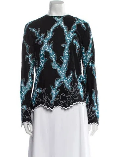 Pre-owned Louis Vuitton 2015 Printed Blouse W/ Tags In Black