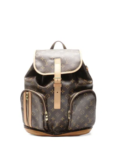 Pre-owned Louis Vuitton 2015 Sac A Dos Bosphore Monogram Zip Backpack In Brown