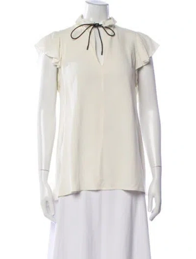 Pre-owned Louis Vuitton 2015 Silk Blouse In Neutrals