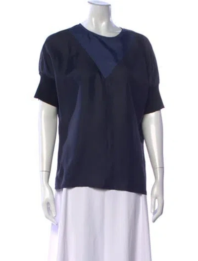 Pre-owned Louis Vuitton 2015 Silk Top In Blue