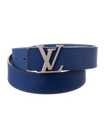 Pre-owned Louis Vuitton 2015 Taurillon Leather Belt Kit In Blue
