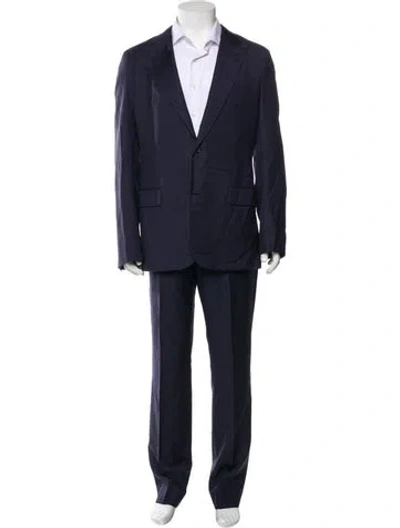 Pre-owned Louis Vuitton 2015 Wool Two-piece Suit In Blue