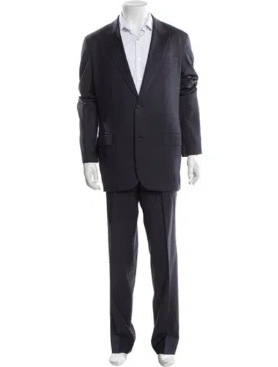 Pre-owned Louis Vuitton 2015 Wool Two-piece Suit In Blue