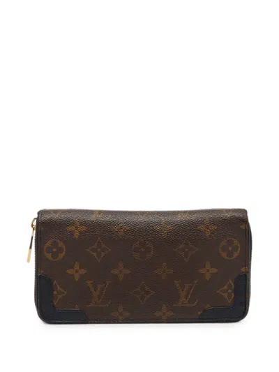 Pre-owned Louis Vuitton 2015 Zippy Brown Coated Wallet