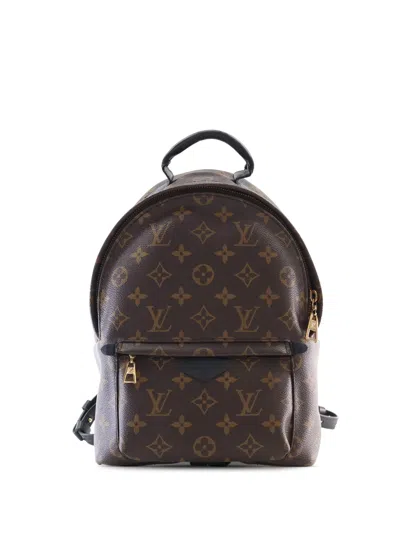 Pre-owned Louis Vuitton 2015-2021 Monogram Palm Springs Pm Backpack In Brown