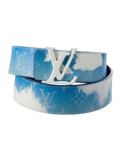 Pre-owned Louis Vuitton 2016 Clouds Ceinture Belt In Blue