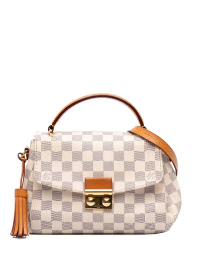 Pre-owned Louis Vuitton 2016 Damier Azur Croisette Satchel In White
