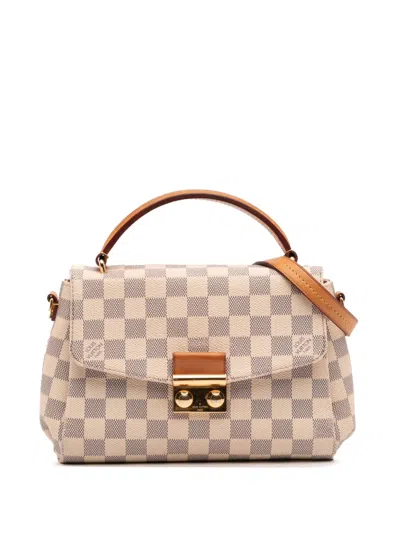 Pre-owned Louis Vuitton 2016 Damier Azur Croisette Satchel In White