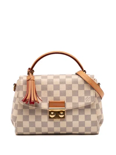 Pre-owned Louis Vuitton 2016 Damier Azur Croisette Satchel In White