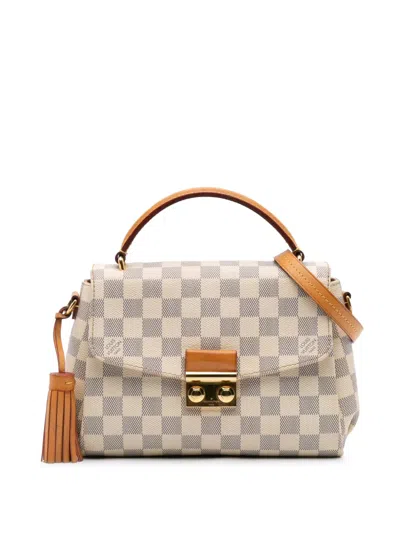 Pre-owned Louis Vuitton 2016 Damier Azur Croisette Satchel In White