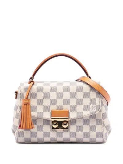 Pre-owned Louis Vuitton 2016 Damier Azur Croisette Satchel In White