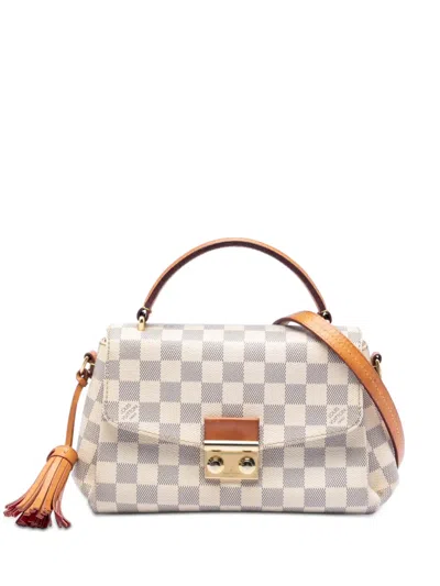 Pre-owned Louis Vuitton 2016 Damier Azur Croisette Satchel In White