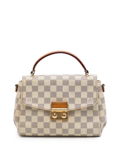 Pre-owned Louis Vuitton 2016 Damier Azur Croisette Satchel In White