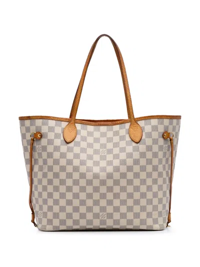 Pre-owned Louis Vuitton 2016 Damier Azur Neverfull Mm Tote Bag