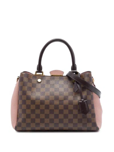 Pre-owned Louis Vuitton 2016 Damier Ebene Brittany Satchel In Brown