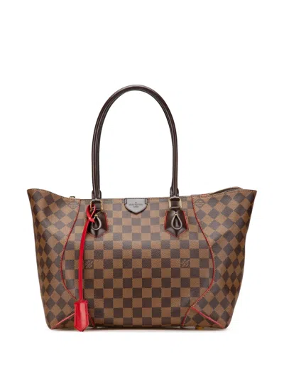Pre-owned Louis Vuitton 2016 Damier Ebene Caissa Mm Tote Bag In Brown