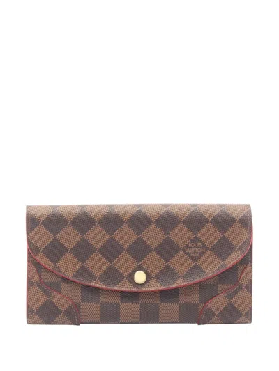 Pre-owned Louis Vuitton 2016 Damier Ebene Caissa Wallet Long Wallets In Brown