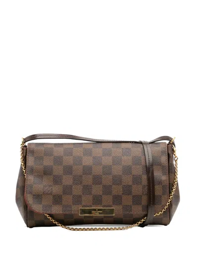Pre-owned Louis Vuitton 2016 Damier Ebene Favorite Mm Satchel In Brown