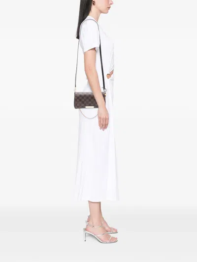 Pre-owned Louis Vuitton 2016 Damier Ebene Favorite Pm Satchel In Brown