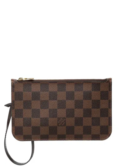 Pre-owned Louis Vuitton 2016 Damier Ebene Neverfull Pm Pouch In Brown