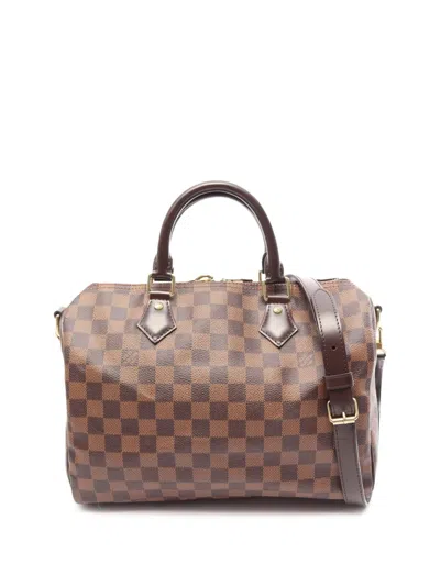 Pre-owned Louis Vuitton 2016 Damier Ebene Speedy Bandouliere 30 Satchel In Brown